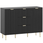 HOMCOM 2-Door Sideboard with 3 Drawers and Adjustable Shelves - Black