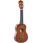 HOMCOM Ukelele Soprano para Principiantes con 4 Cuerdas de Nylon Ajustables Juguete educativo 53x17,5x6,2cm Marrón
