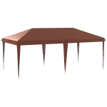Outsunny Tenda Dobrável 6x3 m com Altura Ajustável em 3 Níveis Bolsa de Transporte Anti-UV e Estrutura de Aço Castanho
