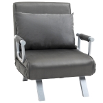 HOMCOM Relaxsessel Liegesessel Sessel, Liegefunktion, Gästebett, 65 cm x 69 cm x 80 cm, Grau
