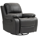 HOMCOM Relaxstoel, Verstelbare Leuning & Voetsteun, Draaibaar, tot 150 kg, Stalen Frame, 93x100x98cm, Zwart