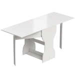 HOMCOM Klapbare Eettafel Keukentafel met Opbergruimte voor 2-4 Personen Klaptafel voor Kleine Ruimtes Eetkamer 160 x 60 x 75 cm Wit