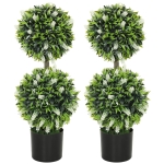 HOMCOM Set van 2 Kunstplanten, UV-bestendige Kunstplant in Bloempot, 70 cm Kamerplant voor Woonkamer, Tuin