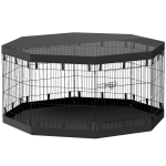 PawHut Puppyren, 76 cm Hoog/ong. 2,5 m², 8 Panelen, Bodemzeil, Combo-Dakzeil