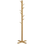 HOMCOM Garderobe Kapstok Hoedenstandaard, 8 Haken, 49,5 cm x 49,5 cm x 178 cm, Natuurlijk