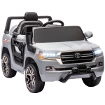 AIYAPLAY Carro Elétrico para Crianças Toyota Land Cruiser 12V com Faróis Buzina Arranque Lento e Música MP3 107x65x55,5 cm Cinza