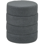 HOMCOM Hocker, rond, teddyfleece, metalen frame, tot 120kg, Φ40x45H cm, Donkergrijs