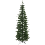 HOMCOM Kunstkerstboom 210 cm, spar met scharniertakken, 800 takpunten, inklapbare stalen standaard, groen