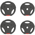 SPORTNOW Conjunto de Discos de Pesos de 4 Peças 2x5 kg e 2x2,5 kg com Orifícios de 2,5 cm para Treino Fitness Preto