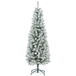 HOMCOM Árvore de Natal Artificial Coberta de Neve 180 cm com 479 Ramos e Suporte de Metal Árvore Natalícia para Sala Interior Verde