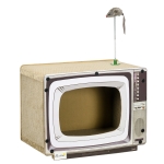 PawHut TV-Shaped Scratching Board with Scratcher, Catnip, Toy Rat, Cat Scratcher for Indoor Cats, 43 x 23 x 32.5cm