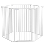 PawHut Puppy Playpen, modulair ontwerp, inklapbaar, stalen frame, voor binnengebruik, wit, 90 x 123 x 102cm
