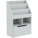 HOMCOM Kinderregal mit Schublade, Bücherregal mit Fächern, 60 x 29,9 x 90 cm, Grau