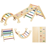AIYAPLAY 5-in-1 Kinder Klimtoestel met Helling, Brug, Driehoekige Ladder, 18-48 Maanden, Bont