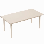 HOMCOM Eettafel voor 8 personen, moderne keukentafel met massiefhouten poten, 180 cm, crème