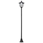 Outsunny Solar LED Gartenlaterne, Laterne aus Kunststoff, Außenleuchte für Innen und Außen 177 cm hoch, Gartenleuchte, 30/60 Lumen, für Garten Balkon Deko Schwarz