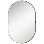 HOMCOM Wall Mirror, Bathroom Mirror with Elevated Aluminium Alloy Frame, 60 x 90 cm, Gold Tone