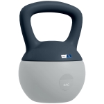 Kettlebell 6kg - Collaboration Aosom.fr x FFHandball - haltère avec poignée antidérapante, gris et bleu