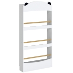 AIYAPLAY Kinderboekenkast, wandgemonteerd boekenrek met 4 vakken, berenvormig ontwerp, 50 x 15 x 97 cm, wit