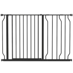 PawHut Huisdier Afsluithek, Klemmontage, Verstelbare Lengte, Staal/ABS, 75-115 x 76cm, Zwart