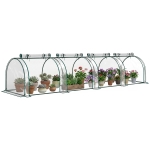 Outsunny Estufa para Jardim Estufa Pequena para Cultivo de Plantas com 4 Janelas 395x100x80 cm Transparente e Verde