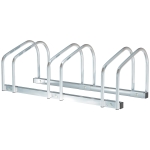 HOMCOM Bike Stand Parking Rack Floor or Wall Mount Bicycle Cycle Storage Locking Stand 76W x 33D x 27H (3 Racks, Silver)