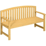 Outsunny 2-Sitzer Gartenbank Holz, wetterfest Sitzbank, Gartenmöbel mit Rückenlehnen, 240 kg belastbar 140 x 50 x 85 cm, Orange