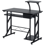 HOMCOM Mesa de Escritorio Mesa de Estudio con Bandeja de Teclado y Cajón Mesa de Ordenador para Despacho 90x50x100 cm Negro
