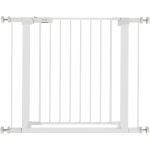 PawHut Deurhek, montage zonder boren, verstelbare breedte 76-97 cm, met één hand te openen, metaal, wit, 76 cm hoog