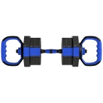 SPORTNOW Ensemble d'haltères musculation 6-en-1 haltère réglable 20 kg kettlebell, barre de musculation support pour pompes bleu