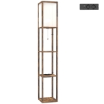 HOMCOM LED Stehlampe mit 3 Regalen, Stehleuchte mit E27 Fassung, 26 x 26 x 160 cm, für Wohn-/Schlafzimmer