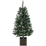 HOMCOM Árvore de Natal Artificial Nevada Altura 120 cm com 328 Ramos e Suporte Metálico Verde