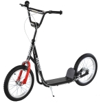HOMCOM Step scooter stadsscooter kinderen luchtbanden verstelbare step aluminium wit