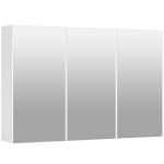 HOMCOM Badkamerspiegelkast, Badkast met 3 Spiegels, Wandmontage, 90 x 15,5 x 60 cm, Spaanplaat, Wit