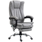 HOMCOM Ergonomische bureaustoel comfortabele grote massage met verwarmingsfunctie ligfunctie voetensteun thuis grijs