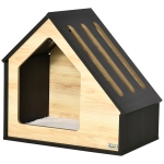 Pawhut Hondenkennel Inclusief Kussen Houten Hut Design 60cm x 40cm x 59,2cm