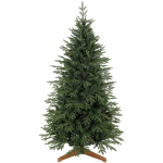 HOMCOM 180 cm Artificial Christmas Tree Full Hinged Xmas Tree Solid Pine Wood Stand, Green