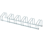 HOMCOM Râtelier 6 vélos range-vélos support de rangement pneu 65 mm sol ou mural pour VTT enfants BMX 179 x 33 x 27 cm acier argent