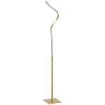 HOMCOM Vloerlamp in spiraalontwerp, voetschakelaar, 3 helderheidsstanden, 1,46 m, goud