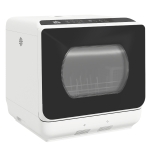 HOMCOM Compacte tafelvaatwasser, 4 couverts, droogmodus, 6L tank/kraan, startvertraging, LED, wit