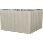 Outsunny 4 Paredes Laterales para Cenador 302x205 cm con 40 Ganchos y Anillos en C para Pérgola Gazebo Beige