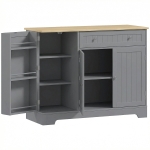 HOMCOM Aparador de Cozinha com 3 Prateleiras de Porta Gaveta e Prateleiras Ajustáveis para Sala de Jantar 105x40x83 cm Cinzento