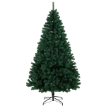 HOMCOM Árvore de Natal Abeto 230 cm com Ramos Articulados, 1300 Pontas em PVC Ignífugo, Montagem Rápida, Base em Aço, Verde