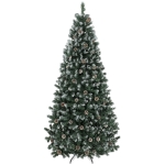 HOMCOM Brad Crăciun Artificial 210cm, 998 Ramuri Ninse Conuri Pin, Deschidere Automată, Bază Pliabilă, Verde