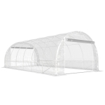 Outsunny Estufa tipo Túnel 296x597x199 cm com 2 Portas Enroláveis Estrutura de Aço Galvanizado e Cobertura em PE 150g/m² Transparente