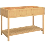 Outsunny Horta Floreira de Madeira Mesa de Cultivo com Prateleira Inferior Floreira Elevada para Cultivo 110x46x76 cm Madeira