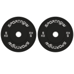 SPORTNOW Set 2 Discuri Greutăți de 5 kg din Cauciuc cu Orificiu de 2"/5 cm pentru Gantere și Haltere, Negru