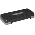 HOMCOM Steppbrett Aerobic Stepper 2-Stufig Höhenverstellbar 10-15cm, Rutschfest Fitness Stepper, Mini Steppbrett für Zuhause Heim Büro, Schwarz+Grau