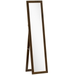 HOMCOM Espelho de Pé 37x155 cm Espelho de Corpo Inteiro Espelho de Parede Retangular com Estrutura de Madeira Cor Nogueira