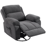 HOMCOM Relaxsessel Fernsehsessel 360° Drehbarer Massagesessel mit Wärme, Massage, Chenille-Optik, Dunkelgrau